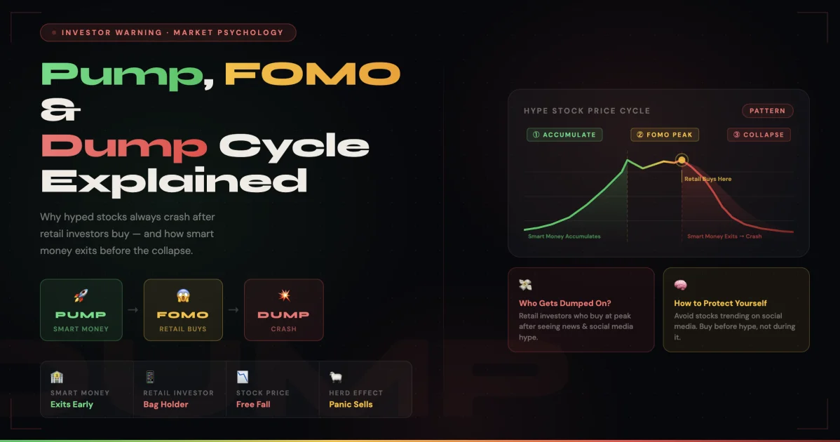 Why Hyped Stocks Always Crash After Retail Investors Buy — The Pump, FOMO, and Dump Cycle Explained